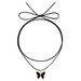 Personalized Korean Velvet Rope Black Fritillary Butterfly Alloy Pendant Necklace Pull Adjustable_ipsvogv.com