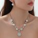 Wind earring set with zircon pearl flower earrings necklace_ipsvogv.com
