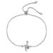 2020 New S Pure Silver Women's Stone Bow Mosang Diamond Bracelet Free Adjustment_ipsvogv.com