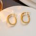 French titanium steel Fried Dough Twists wire earrings female fashion niche simple gold-plated ring earrings earrings_ipsvogv.com