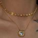 Women’s Jewelry Set Fashion Retro Gold Plated Titanium Steel Octagonal White Zircon OOTD Necklace_ipsvogv.com