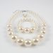 Fashion Pearl Necklace Simple Exaggerated Pearl Necklace Three Piece Bridal Set_ipsvogv.com