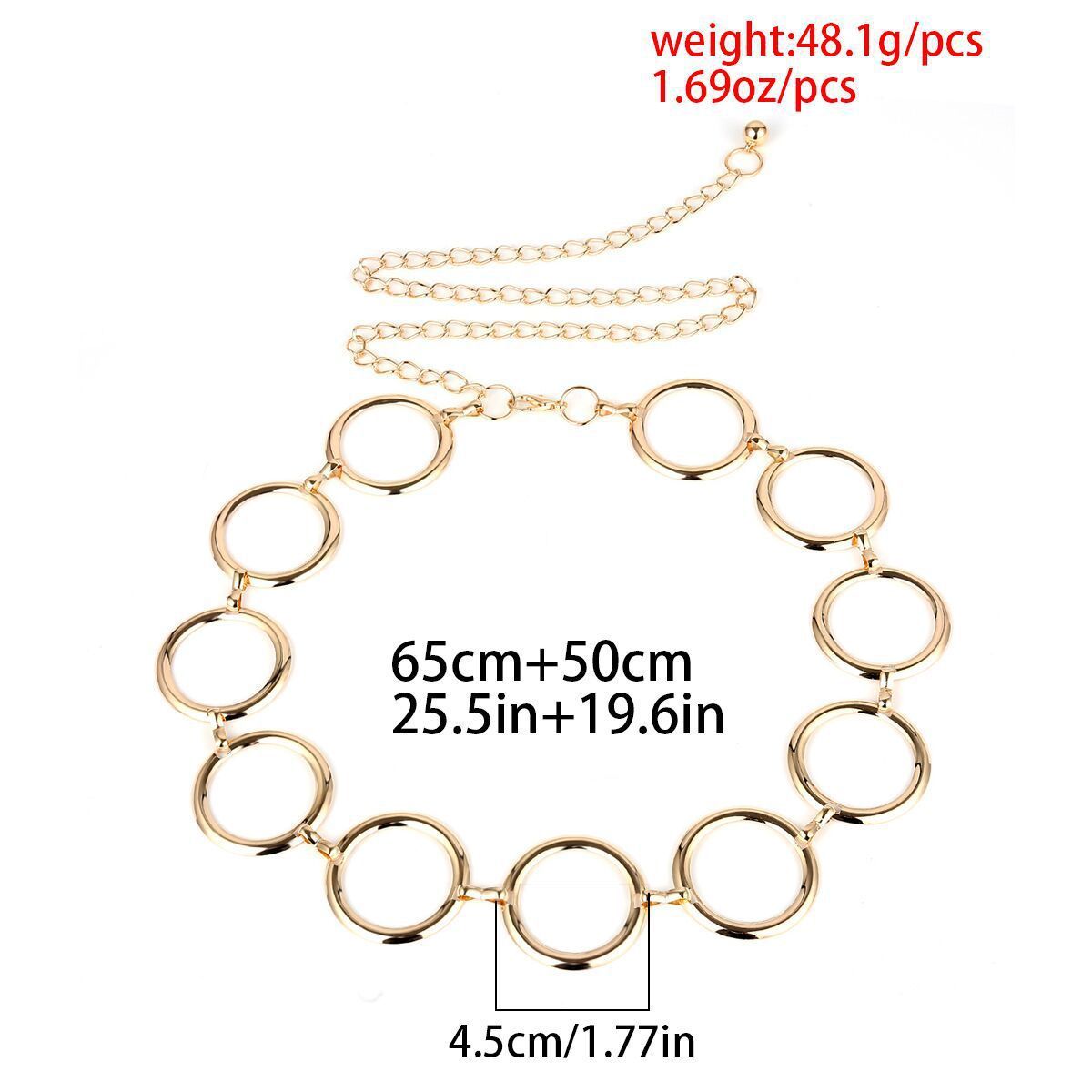 Jewelry Simple Geometric Circular Body Female Personality Cold Style Metal Waist Chain_ipsvogv.com
