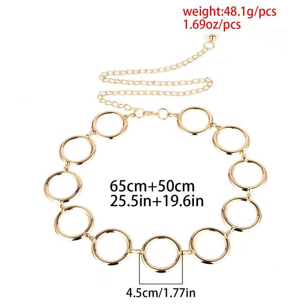 Jewelry Simple Geometric Circular Body Female Personality Cold Style Metal Waist Chain_ipsvogv.com