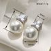 Cao Shi Large Diameter Pearl Fashionable and Minimalist Style Square Diamond Earrings_ipsvogv.com