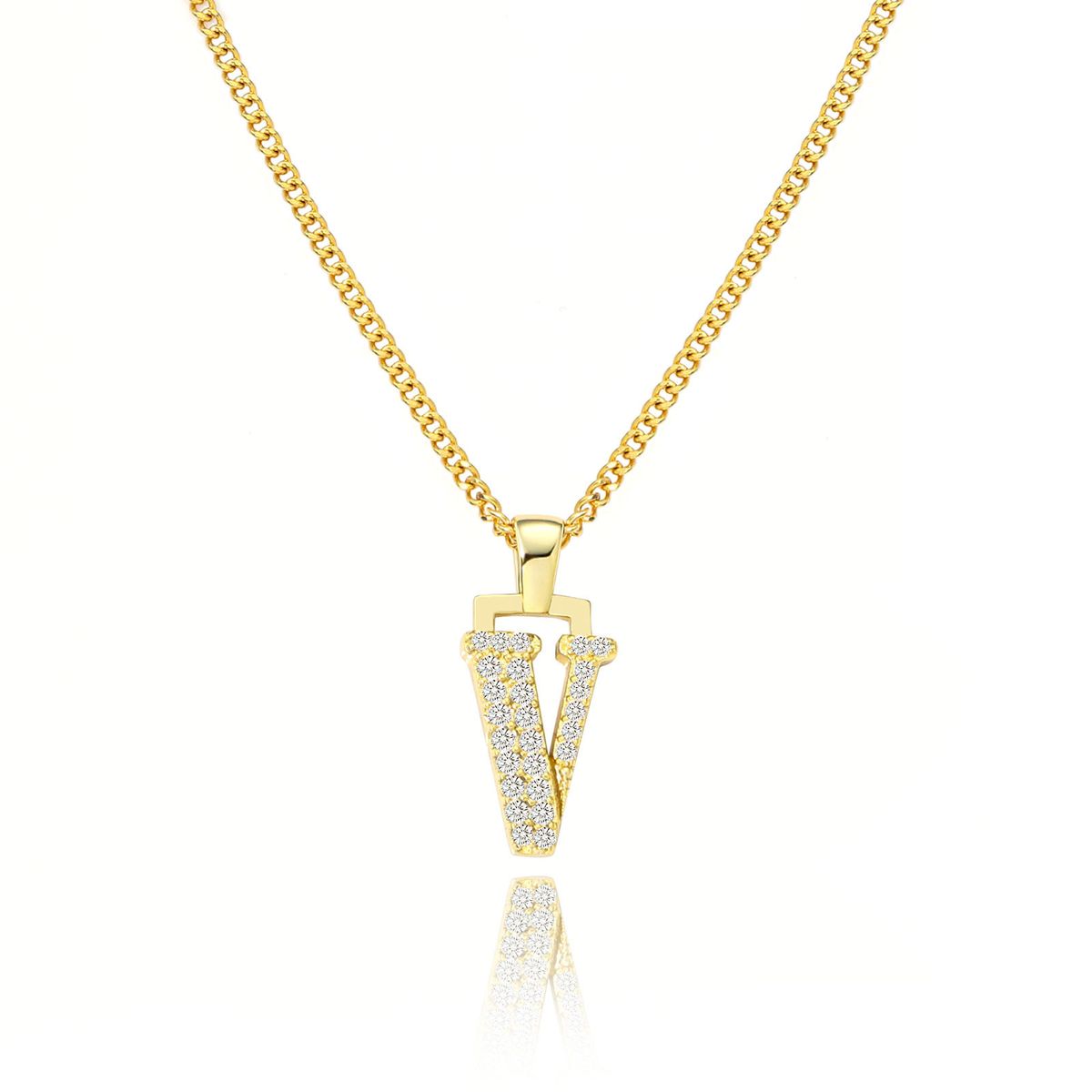 Men And Women's Jewelry Simple And High End Diamond Letter Pendant Diamond Letter Necklace Fashion High End Pendant_ipsvogv.com