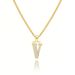 Men And Women's Jewelry Simple And High End Diamond Letter Pendant Diamond Letter Necklace Fashion High End Pendant_ipsvogv.com