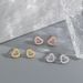 Korean version of peach heart full diamond micro inlaid earrings S925 love eight hearts eight arrows fresh and simple INS heart shaped earrings_ipsvogv.com