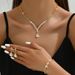 Claw Chain Sparkling Full Diamond Glass Water Drop Necklace Earrings Bracelet Three-Piece Set Bridal Wedding Jewelry_ipsvogv.com