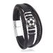 Men's Football Bracelet - Alloy & Leather With Magnetic Buckle (Adjustable, Multi-Layer Design)_ipsvogv.com