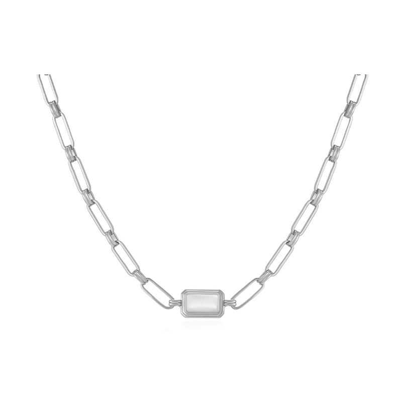 Women's Jewelry Retro Simple Exquisite Temperament Trendy Series Mother Of Pearl Ring Necklace Workplace Fashion All Match Ins Clavicle Necklace_ipsvogv.com
