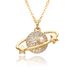 Ins Style Planet Necklace Copper Micro Inlaid Colored Zircon Personalized Planet Pendant Gold Plated Necklace For Women_ipsvogv.com