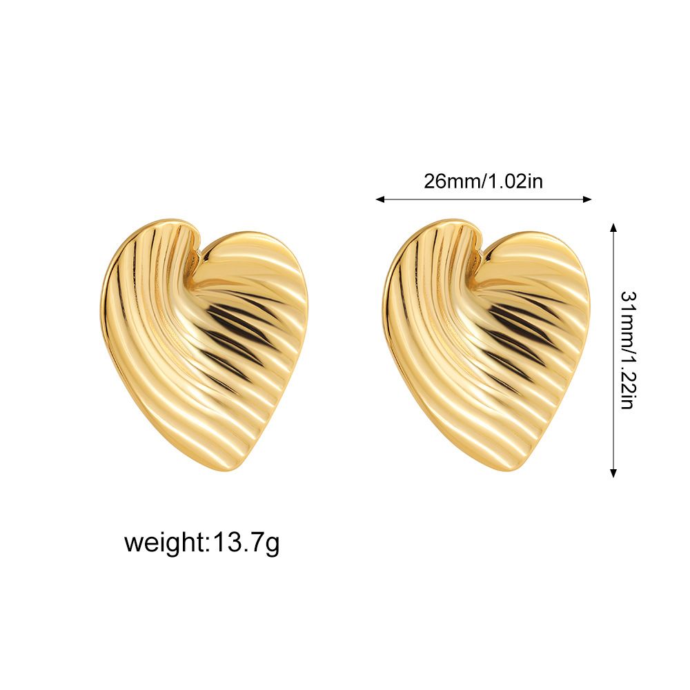 Women’s Jewelry Set Fashion Hot Sale Cochlear Conch Heart Shape Fashionable Simple Light Luxury Stainless Steel Plated Earrings_ipsvogv.com