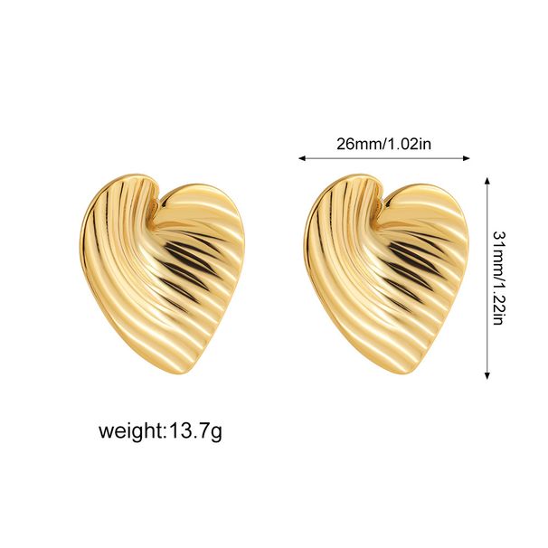 Women’s Jewelry Set Fashion Hot Sale Cochlear Conch Heart Shape Fashionable Simple Light Luxury Stainless Steel Plated Earrings_ipsvogv.com