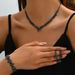 Bridal Jewelry Wedding Ceremony Dress Accessories Korean Style Necklace Earrings Bracelet Set For Women_ipsvogv.com