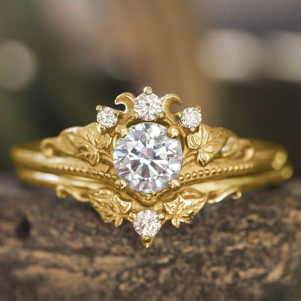 Sanjie's New Tem Floral Ring Gold-plated Zircon Branch Crown, Paired With Ins Jewelry For Women_ipsvogv.com