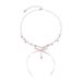 Runaway Prcess Ribbon Bow Necklace For Women Sweet Temperament Pearl Shell Beaded Choker Collarbone Accessory Neck_ipsvogv.com