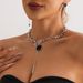 Geometric Thick Chain OT Buckle Round Black And White Fritillary Clavicle Chain Ins Simple Personalized Necklace_ipsvogv.com