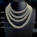 Unisex Hip Hop Cuban Chain 12mm Diamond Men's And Women's Accessories Necklace Rhinestone Buckle Necklace Hot Sale_ipsvogv.com