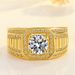 Plating Domineering Full Business Men's Ring, Color Guaranteed Double Row Diamond Set Engagement Ring_ipsvogv.com