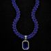 Men’s Jewelry Set Fashion Specializes In Mixed Color Cuban Chain Blue Gemstone Pendant New Men's Necklace Jewelry_ipsvogv.com