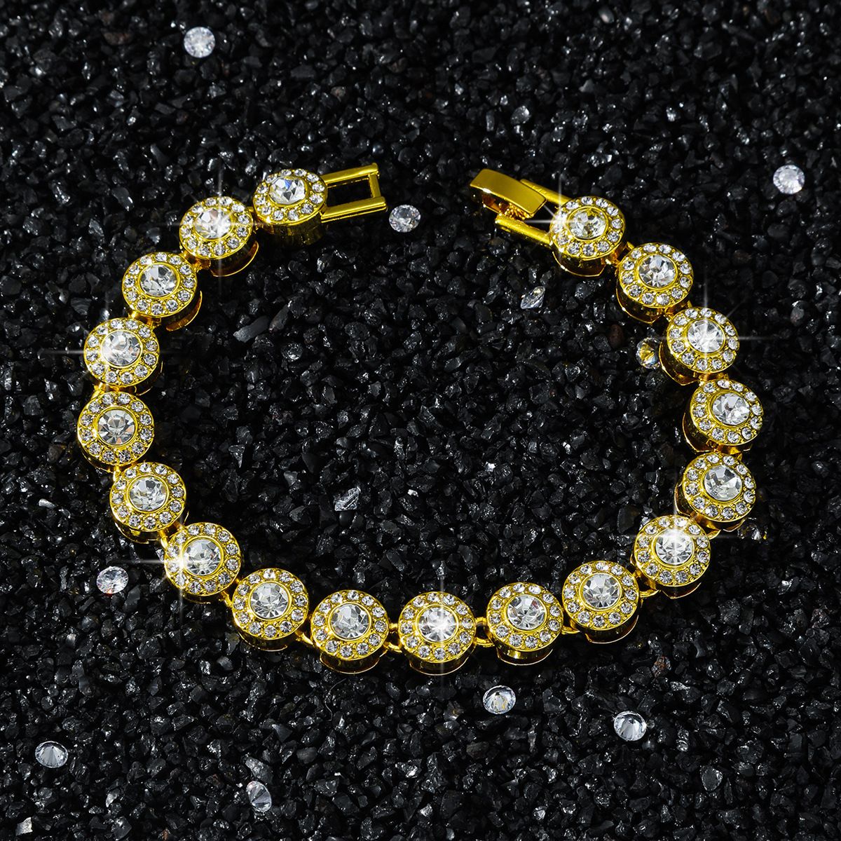 New men's 10mm splicing chain street hip-hop style round diamond necklace_ipsvogv.com