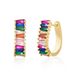Brass With Real Gold Plating Fashionable And Colorful Zircon, Luxury U Shaped High End Ladies Earrings_ipsvogv.com