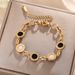 Minimalist Personalized Roman Black White Titanium Steel Bracelet Women With A Sense Of Luxury, Versatile For Couples,_ipsvogv.com