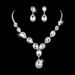 Crystal Rhinestone Bridal Jewelry Set - Necklace, Earrings & Bracelet (3-Piece, High-End Wedding Collection)_ipsvogv.com
