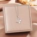 Cross Inlaid Zircon Titanium Steel Necklace For Women, Simple Butterfly, High-end, Niche Design, Fashionable_ipsvogv.com