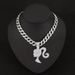 Fashionable New Product, Personalized Girl, High Ponytail Avatar, Alloy Full Diamond Pendant, Trendy And Niche Design_ipsvogv.com