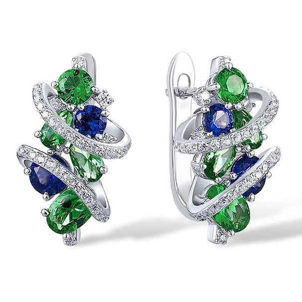 Cao Shi Fashion Inlaid Zircon Women's Geometric Line Ear Buckle New Design Sense Light Luxury Style High End Earrings_ipsvogv.com
