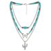 Jewelry turquoise necklace Bohemian style multi-layer layered collarbone chain NK24180_ipsvogv.com