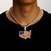 Flag Drip Oil Full Diamond Alloy Pendant American Independence Day Hip Hop Men's Necklace Jewelry_ipsvogv.com