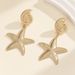 Vacation Style Starfish Metal Conch Creative Geometric Versatile Exaggerated Earrings For Women_ipsvogv.com