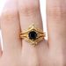 Sanjie French Luxury Style Square Men's And Women's Same Live Set, Personalized Three Set Ring_ipsvogv.com