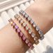 Women's & Men's Tennis Chain Bracelet With 5mm Heart-Shaped Zirconia, Elegant & Stylish For Couples, Available In Silver/Gold/Rose Gold, Sizes 17-21cm_ipsvogv.com