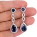 Cao Shi's Classic Water Drop Earrings Slightly Inlaid with Royal Blue Zircon Long Earrings Bridal Dinner Jewelry_ipsvogv.com