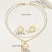Geometric style women's long necklace set with personalized inlaid pearls, niche design earrings, versatile accessories_ipsvogv.com