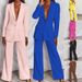Women's fashion long sleeve suit straight trouser suit_ipsvogv.com