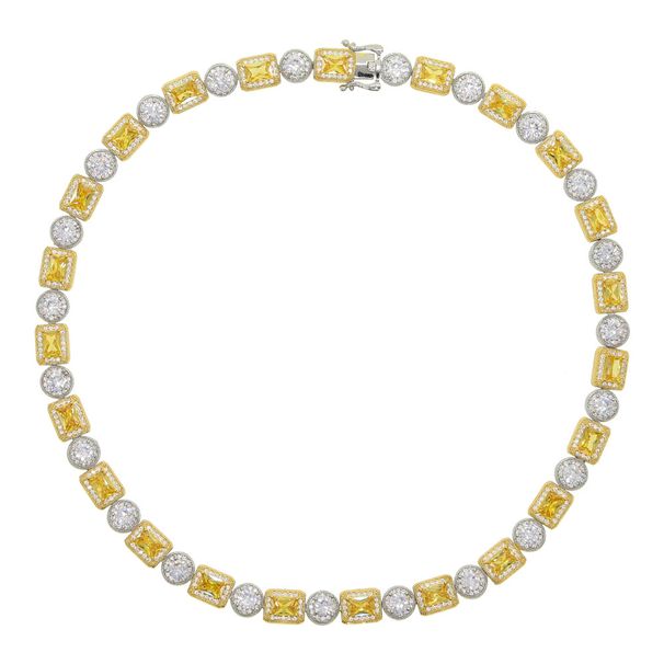 8mm Round Rectangular Zircon Necklace Hip Hop Fashion Trend Couple Necklace_ipsvogv.com