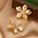 Jewelry Personality Fashion Metal Flower Core For Women Elegant Simple Minimalist Style Earrings_ipsvogv.com