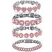 Hip Hop Gold And Silver Inlaid Bracelet Set Full Diamond Heart Round Square Cuban Chain_ipsvogv.com