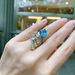 Zhuang Shengsheng Jewelry Korean Edition Ins Trendy Fashion Simulation Topa Blue Ring Main Stone 10 * 12_ipsvogv.com