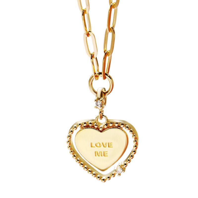 Sterg Sier K Gold Necklace Female Love Clavicle Chain New Tide_ipsvogv.com