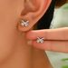 Sweet Japanese and Korean style women's bow with zircon inlay, niche high-end design earrings, versatile earrings_ipsvogv.com