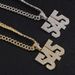 Hip Hop Shiny Cuban Chain Exaggerated Number Graphic Full Diamond Pendant Necklace_ipsvogv.com