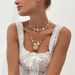 Ocean Ins Wind Sea Star Fan Shell Large Conch Fashion Metal Diamond Pearl Necklace_ipsvogv.com