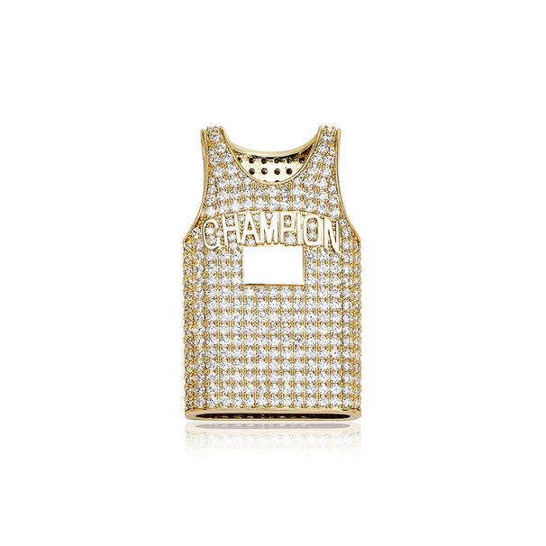 Men's Fashion CHAMPION Sweatshirt Pendant Street Hip Hop Super Flash Full Diamond Necklace Can Be Engraved_ipsvogv.com