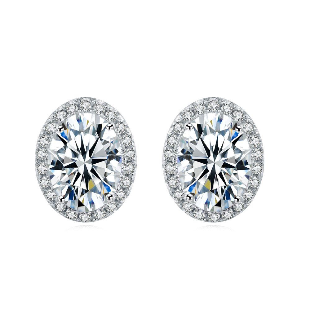 Unisex classic egg shaped zircon earrings with full diamond micro inlaid gold plated earrings hot selling jewelry_ipsvogv.com